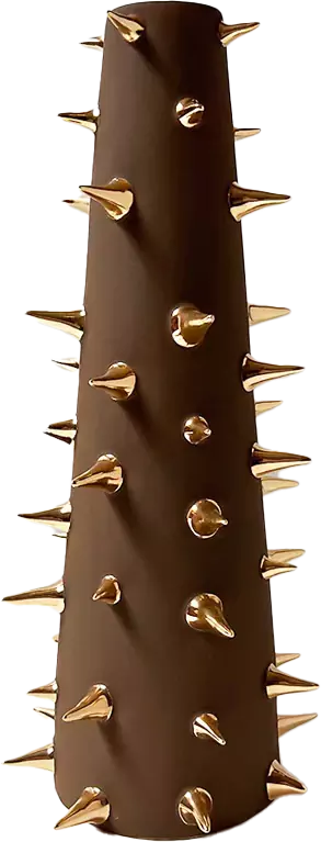 Waylande Gregory Tall Cone Thorn Vase Matte Brown