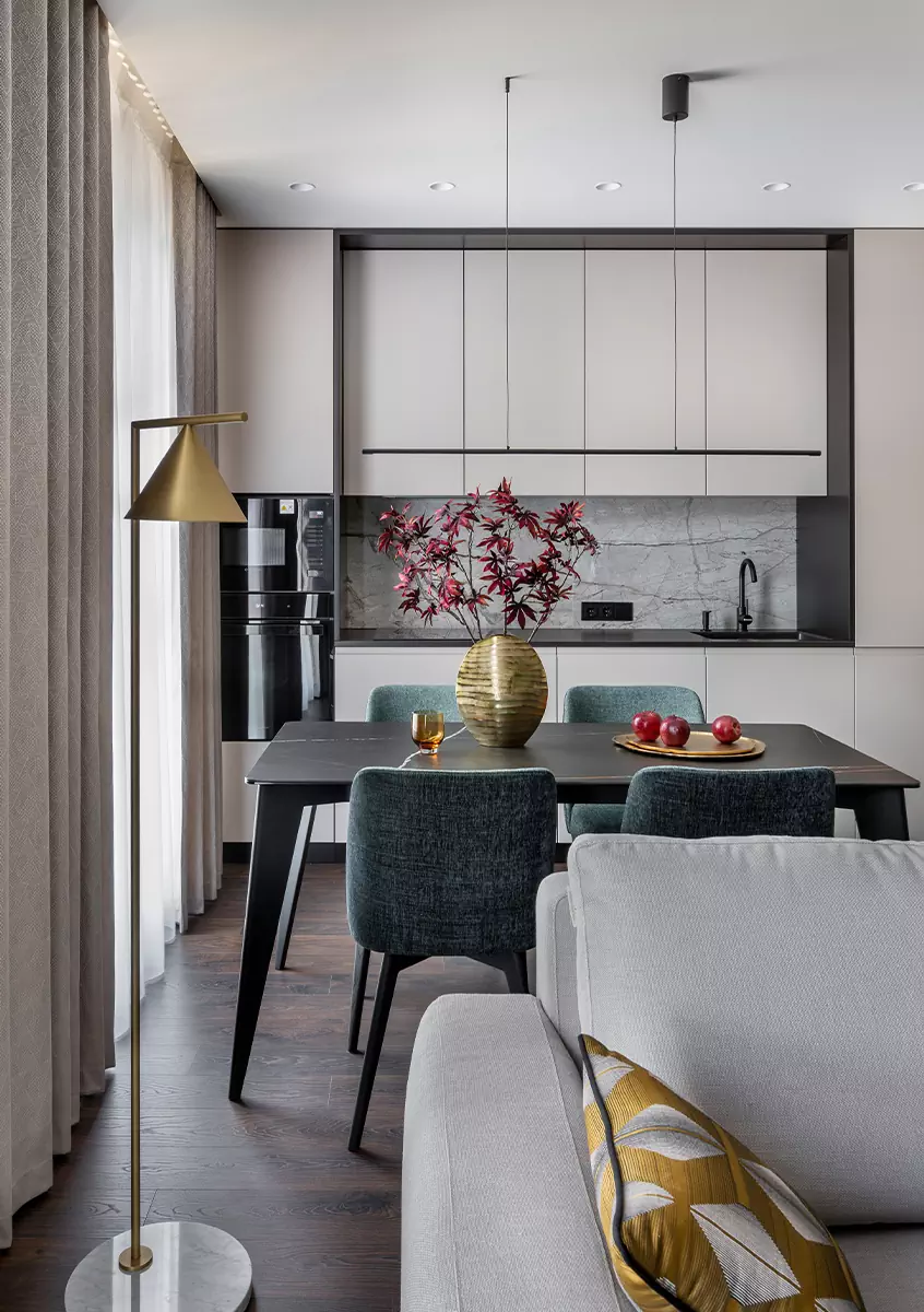 Изумрудные акценты в интерьере квартиры для молодого бизнесмена — проект Ксении Мицкевич