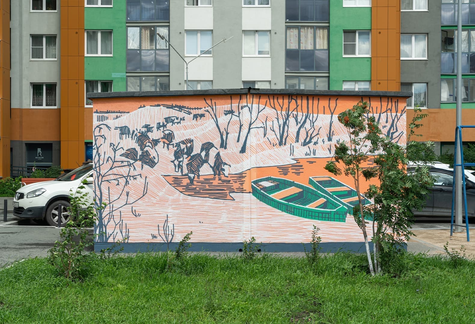 Международный фестиваль уличного искусства STENOGRAFFIA: «Что делает нас людьми». Мансур Зияев (Уфа, Россия). Фото: Валерий Немиров, Антон Улатов