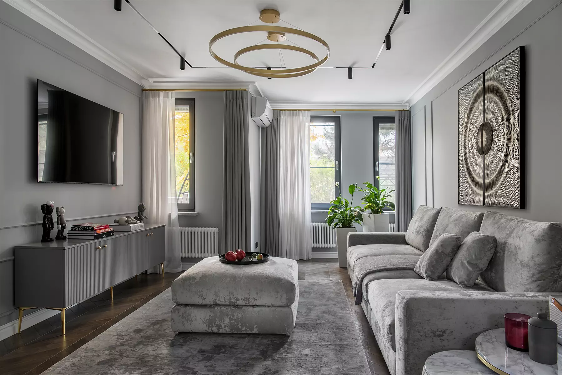 Разнообразие фактур в интерьере трехэтажного таунхауса в Одинцово — проект Натальи Чусовой и Марии Вакар