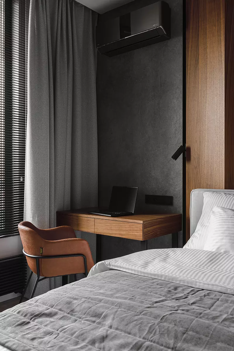 Природные фактуры в интерьере небольшой квартиры под сдачу в аренду — проект Михаила Иванцова