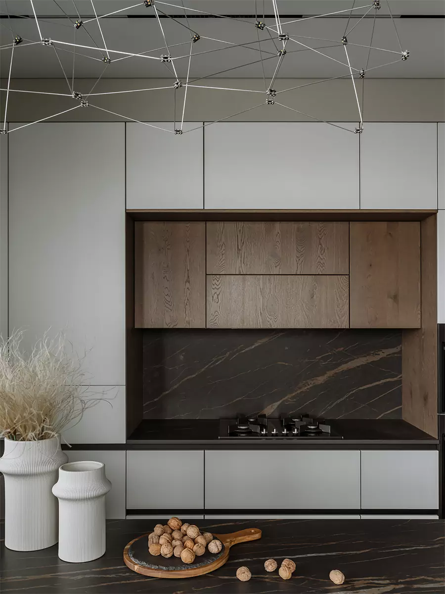 Расслабленная палитра и натуральные материалы в интерьере большой квартиры — проект студии дизайна ROOM