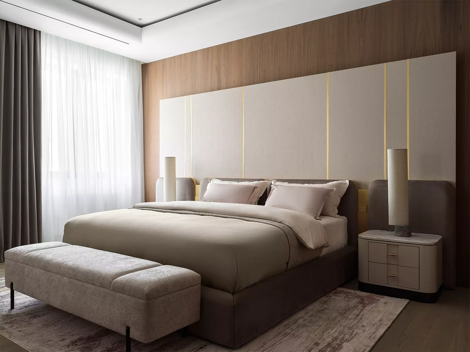 Гибкие формы и природные материалы в интерьере квартиры на Софийской набережной — проект студии Rubleva Design & Architecture