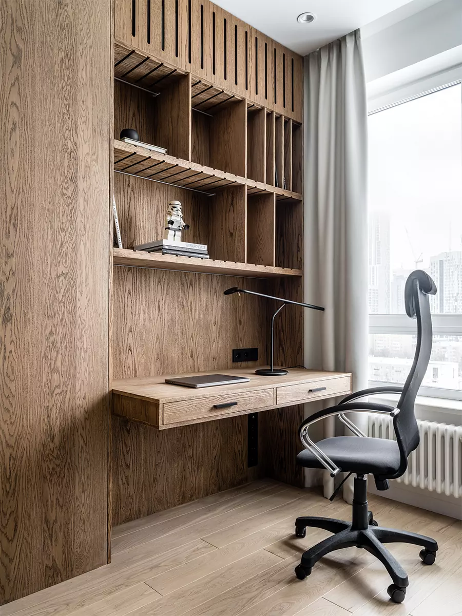 Динамичные решения в спокойном интерьере квартиры для молодого человека — проект студии ANDdesign