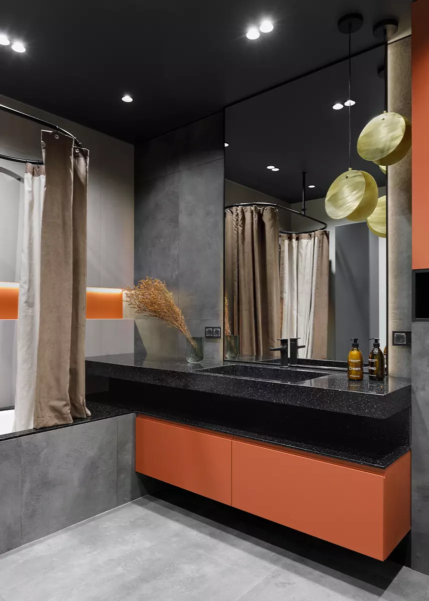 Сочетание бордового и терракотового в интерьере квартиры для большой семьи — проект дизайн-студии Полины Агафоновой