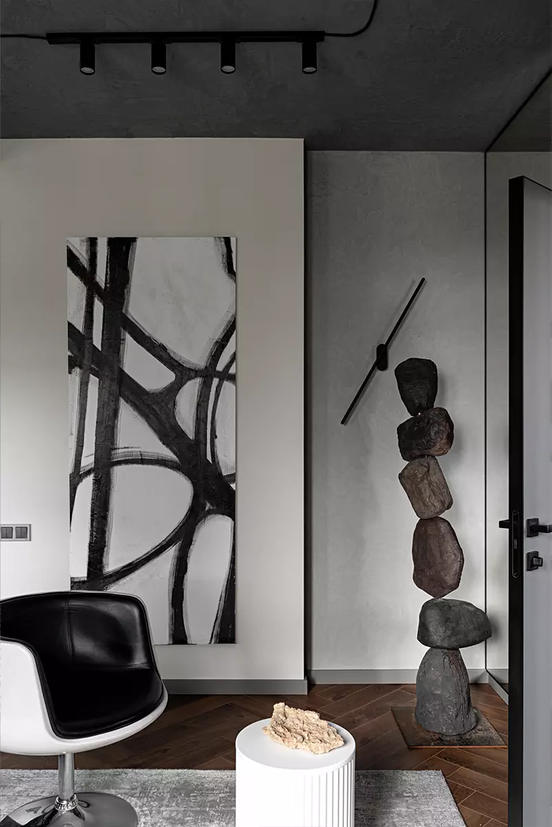 Контрасты и неожиданные решения в интерьере квартиры для молодой пары — проект Артема Шакурова