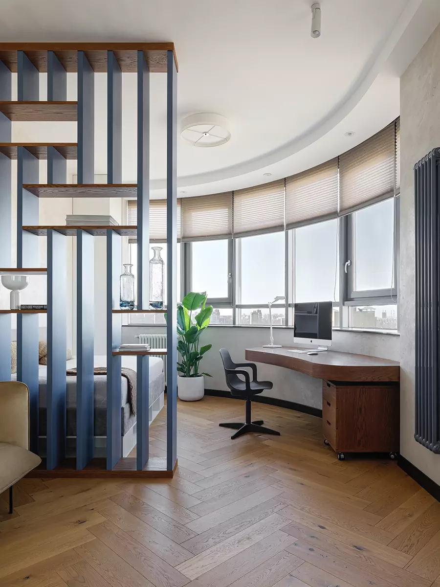 Уютный интерьер квартиры с необычной планировкой и практичными спальнями — проект Ольги Фокиной