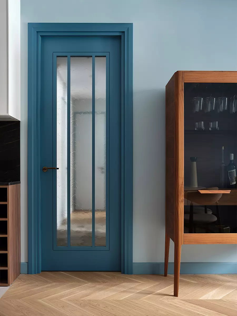 Небесно-голубой и другие оттенки синего в интерьере московской квартиры — проект Анастасии Холопцевой