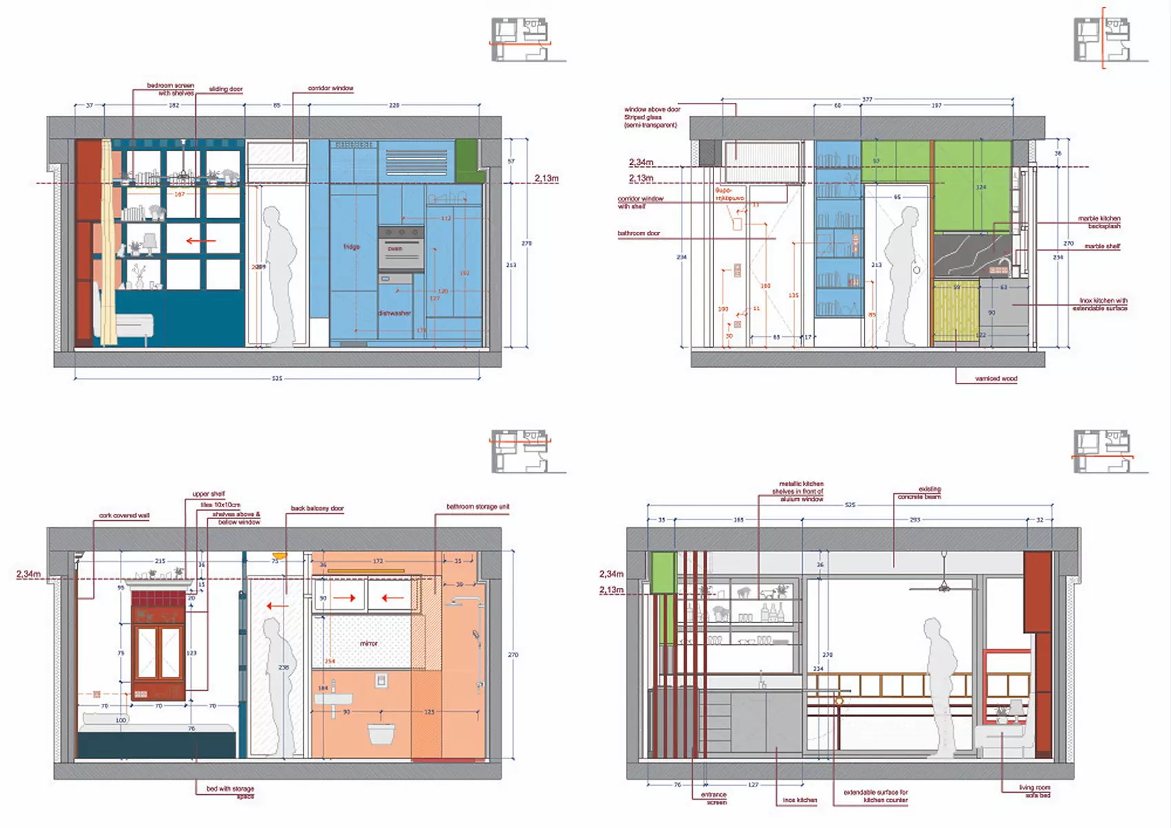 Интерьер эклектичной квартиры площадью 22 квадратных метра для тех человек — проект студии Point Supreme