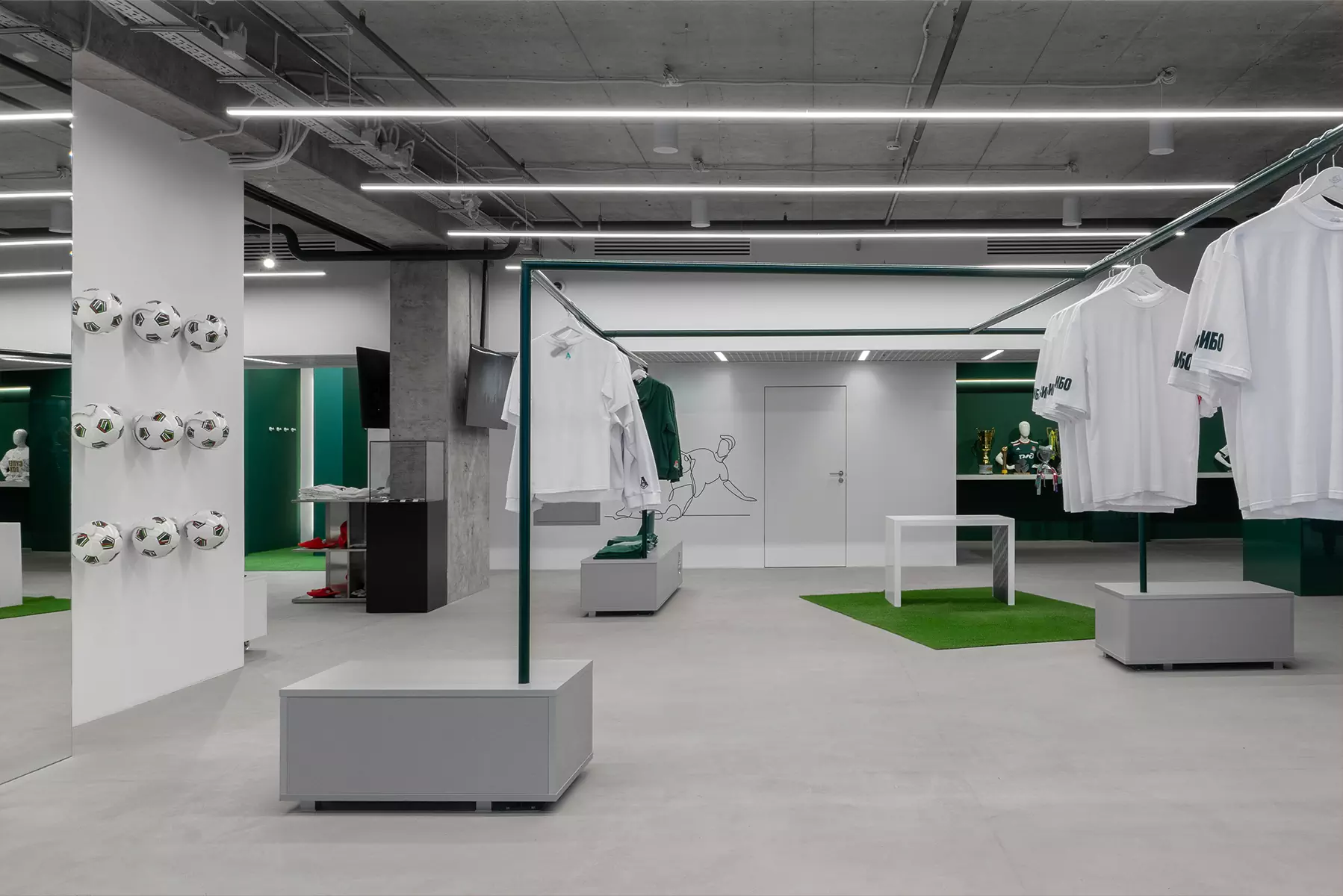 Футуристичный интерьер зоны отдыха для фанатов футбольного клуба — проект студии Arredo 2001