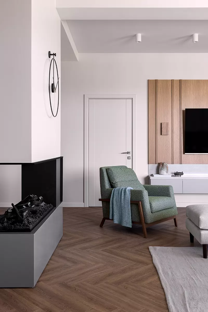 Ничего лишнего: сдержанный интерьер коттеджа для небольшой семьи — проект Оксаны Жердевой