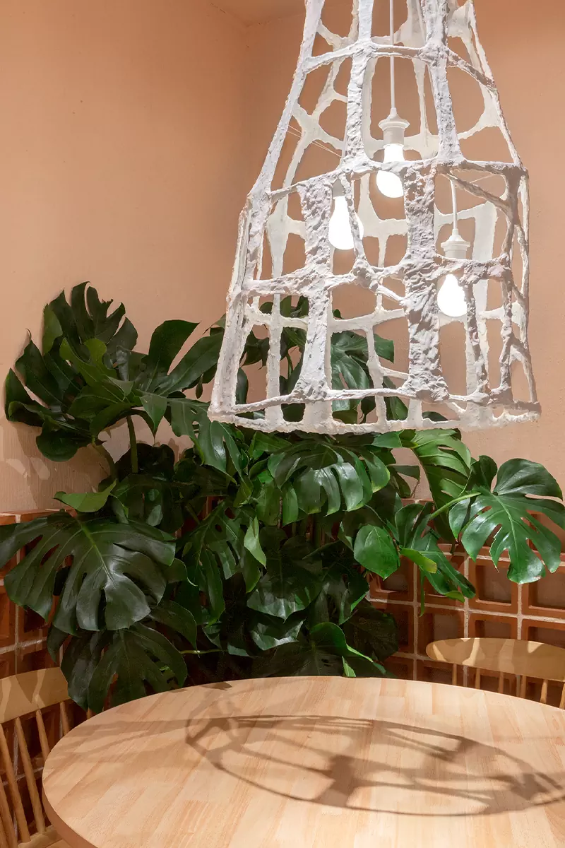 Терракота, авторский свет и живые растения в интерьере кофейни в Барселоне — проект Дарьи Нужной