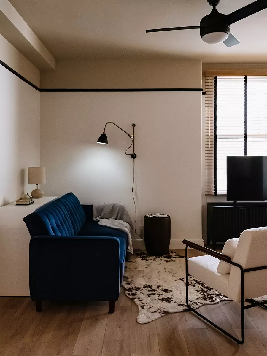 Теплый интерьер небольшой студии в солнечной Калифорнии — проект bravo.bureau