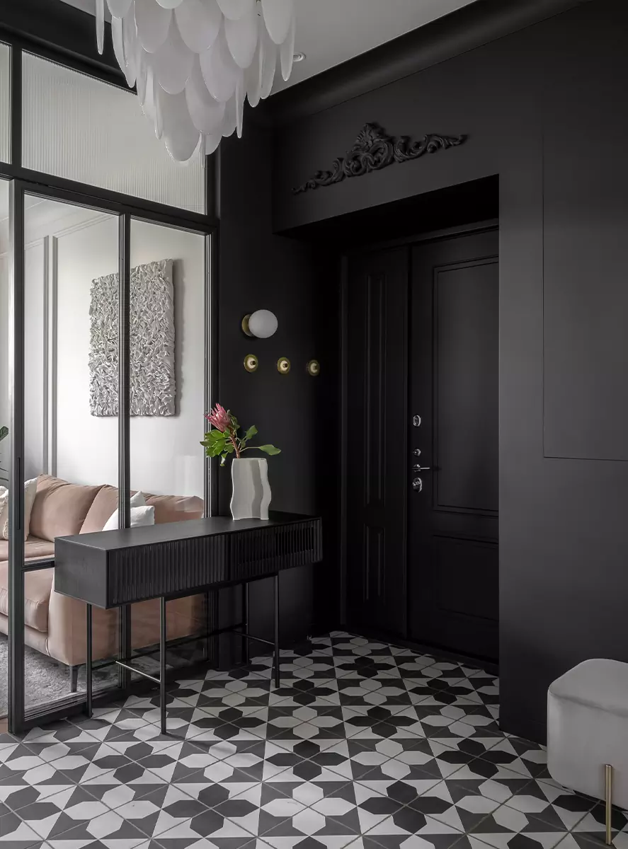 Черно-белые контрасты в интерьере квартиры на Кутузовском проспекте — проект студии ARDdesign
