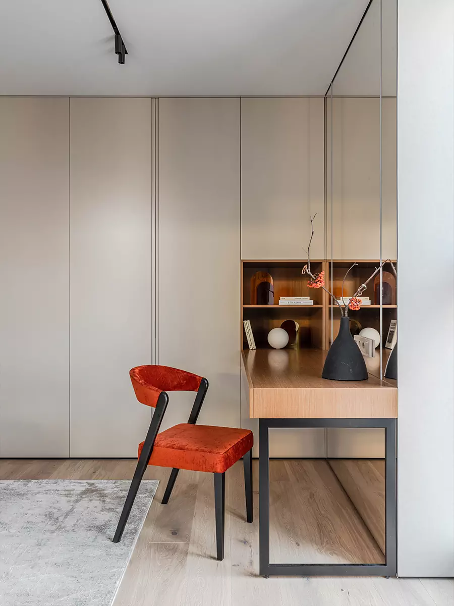 Оттенки осеннего леса в интерьере квартиры для семейной пары из Уфы — проект Алины Ганиевой