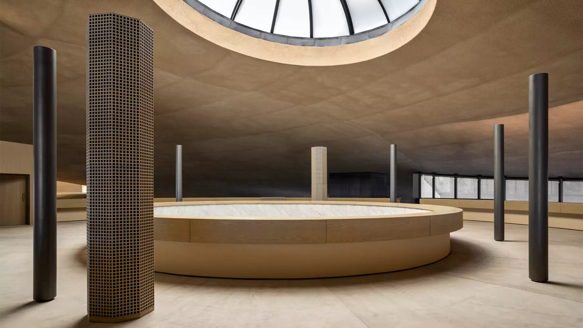 «Министерство магии»: многоуровневые лестницы в интерьере правительственного офиса в ОАЭ — проект Agata Kurzela Studio