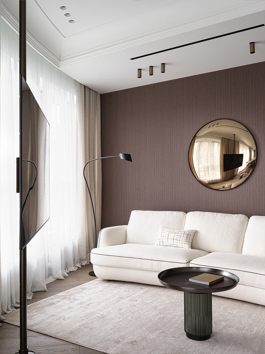 Элегантный интерьер квартиры со сложной планировкой и продуманной детской — проект Евгения Яковлевой