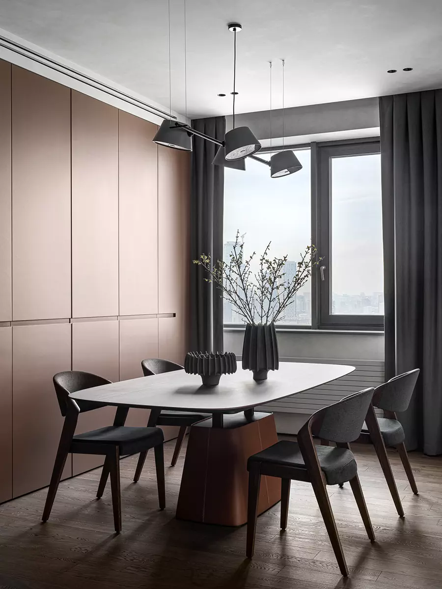 Визуальная чистота в интерьере квартиры на 23 этаже небоскреба с видом на Москву-реку — проект Натальи Федотовой