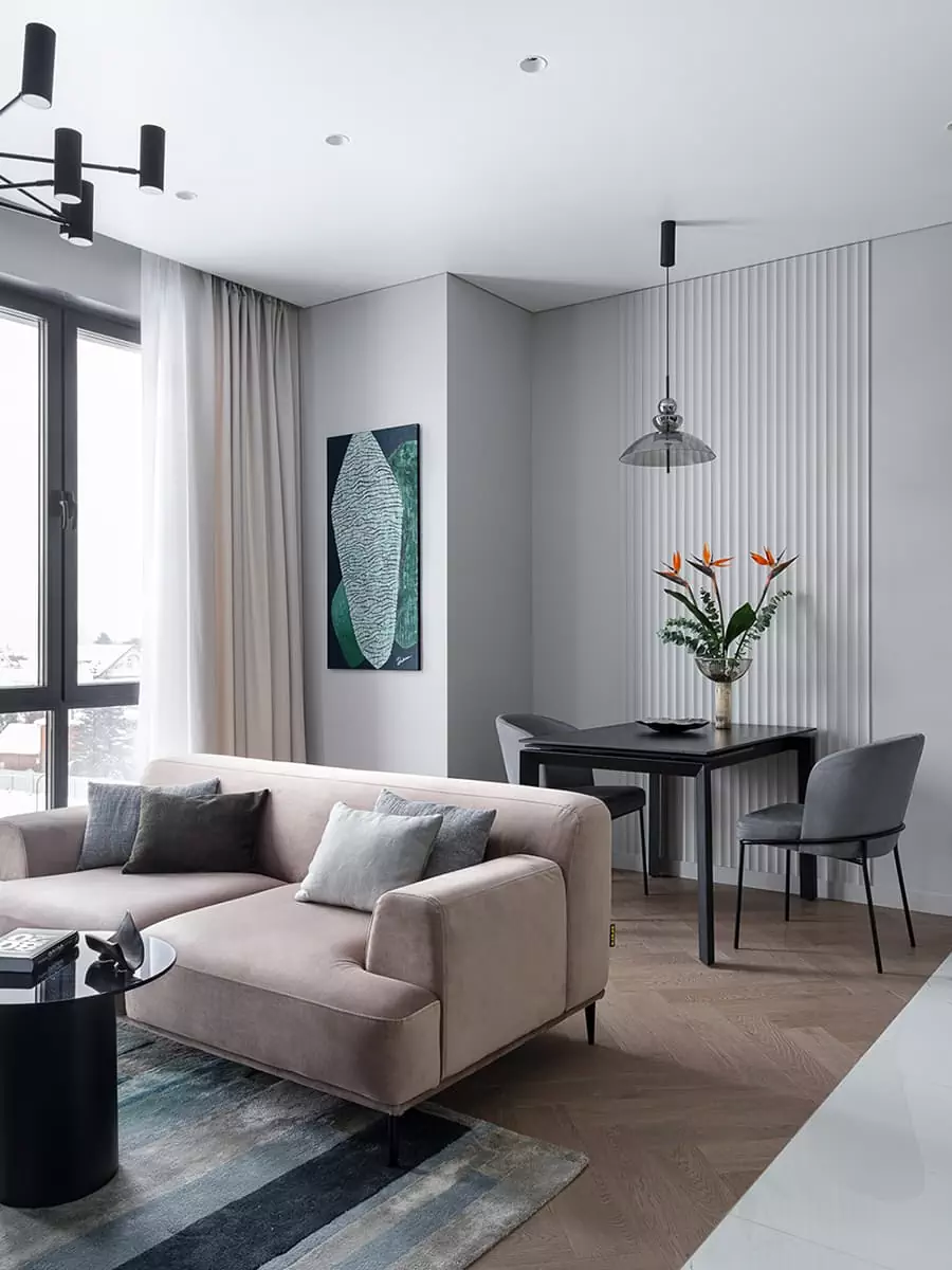 Динамичный интерьер квартиры, построенный на цветовых контрастах — проект Юлии Красниковой