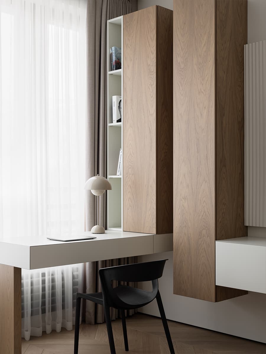 Природные текстуры и авторские гипсовые панно в интерьере квартиры в новостройке – проект студии OSOME