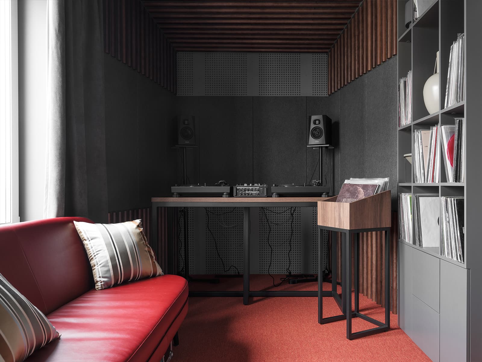 Интерьер квартиры с собственной музыкальной студией для молодого бизнесмена — проект Алины Пужак