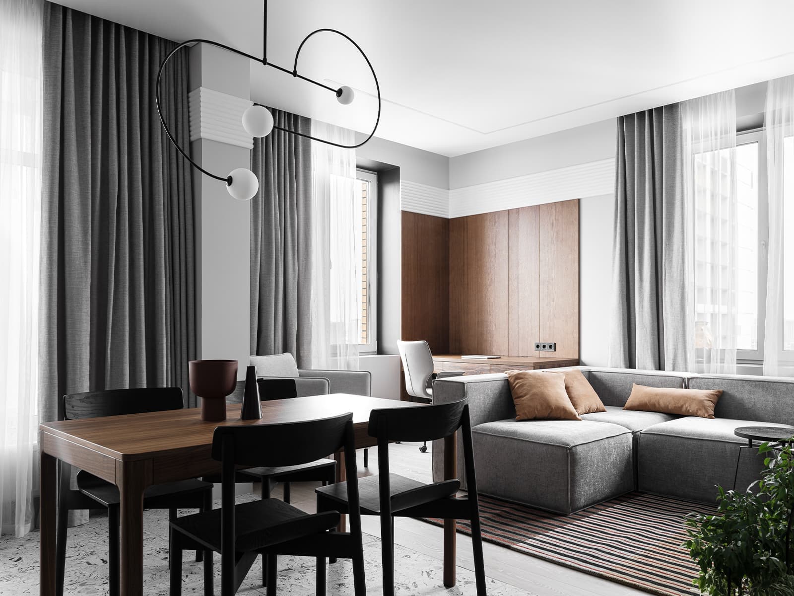 Интерьер квартиры с собственной музыкальной студией для молодого бизнесмена — проект Алины Пужак