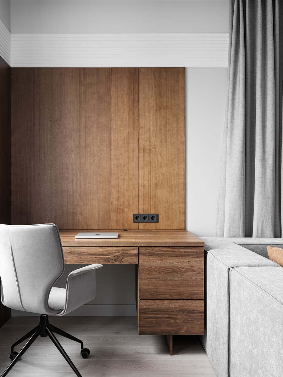 Интерьер квартиры с собственной музыкальной студией для молодого бизнесмена — проект Алины Пужак