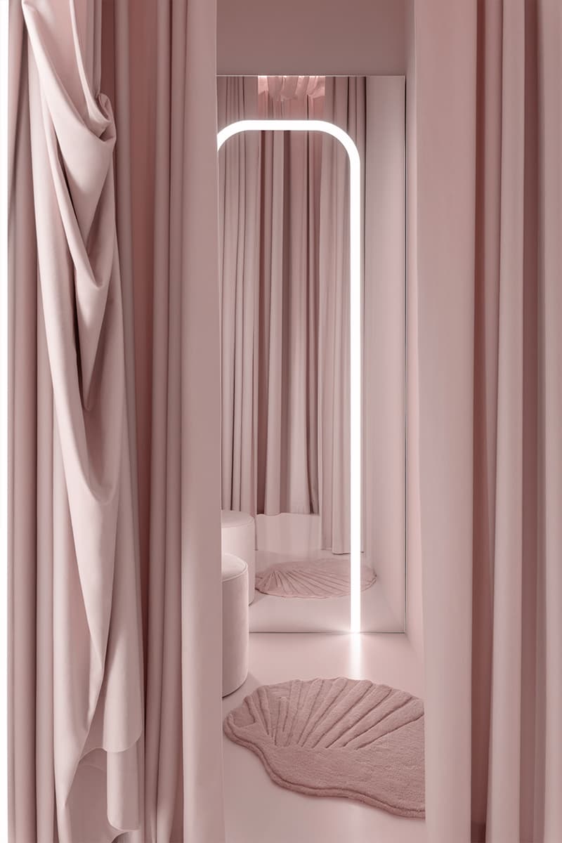 Сказочный розовый цвет и десятки ракушек в женственном интерьере магазина одежды — проект архитектурного бюро Muno Design