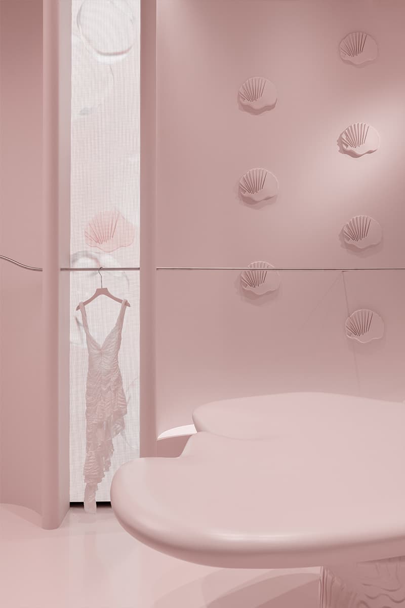 Сказочный розовый цвет и десятки ракушек в женственном интерьере магазина одежды — проект архитектурного бюро Muno Design