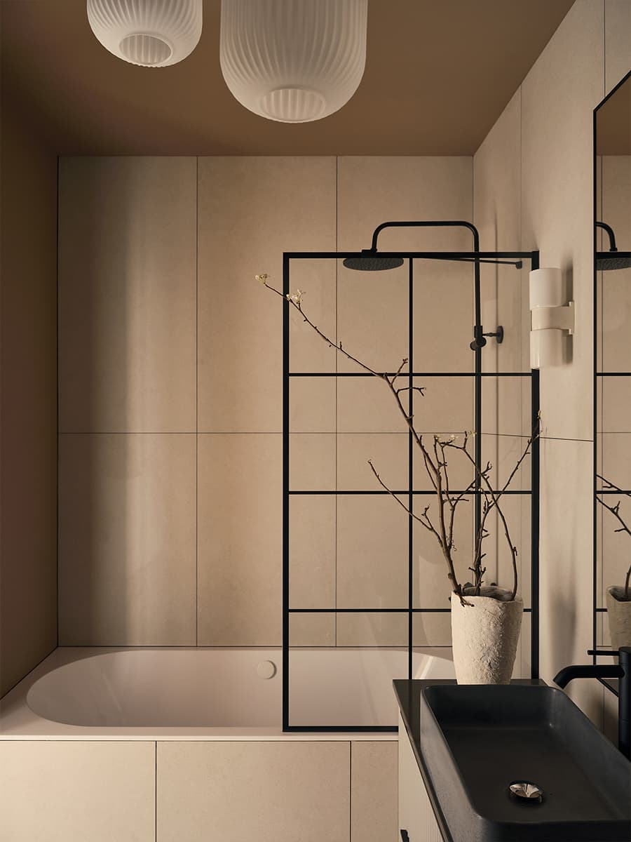 Мягкие краски и светлая древесина в интерьере квартиры с эффектными полками для декора — проект студии BRANCH