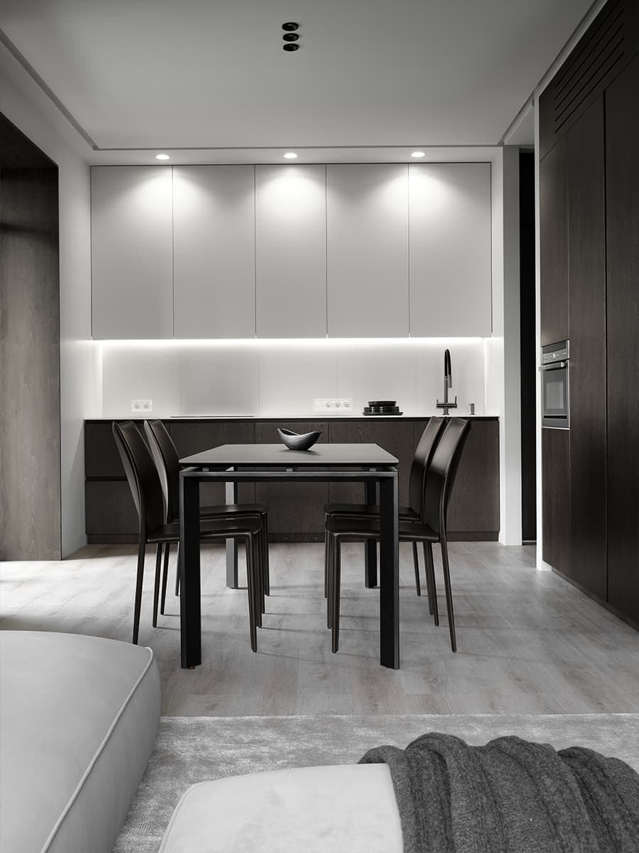 Минималистская квартира с разными световыми сценариями — проект GB Architects