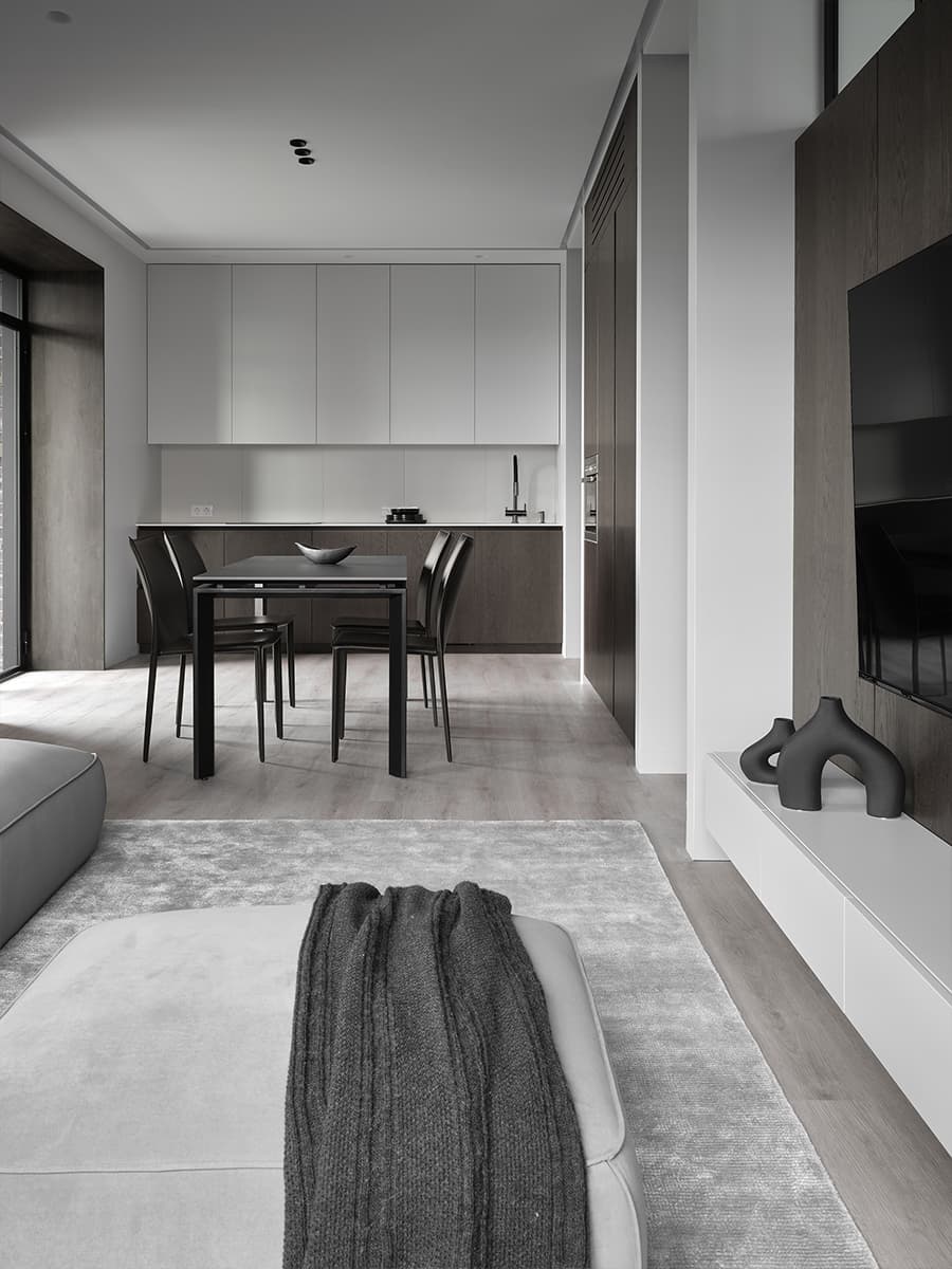 Минималистская квартира с разными световыми сценариями — проект GB Architects