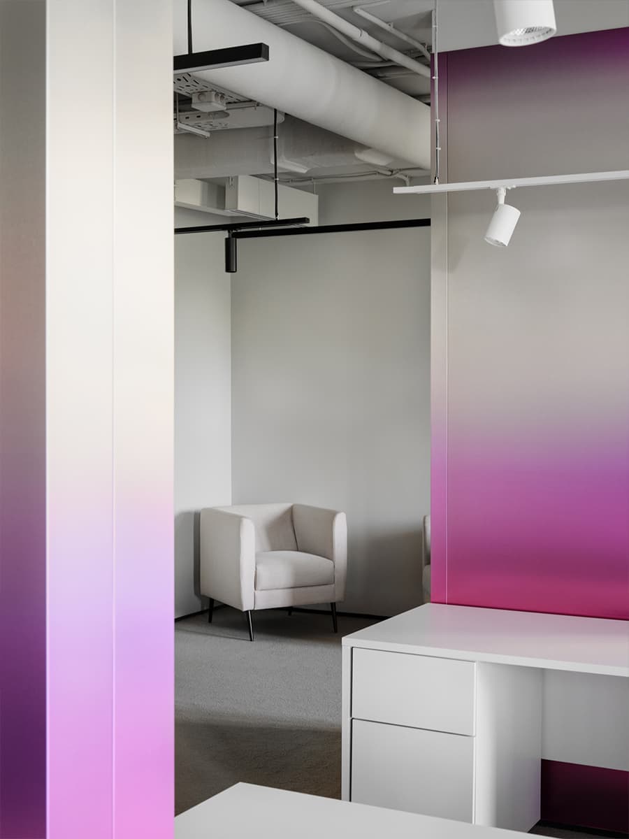 Офисная «коммуна» для девелопера: сталь, градиент и динамический свет – проект студии KIDZ