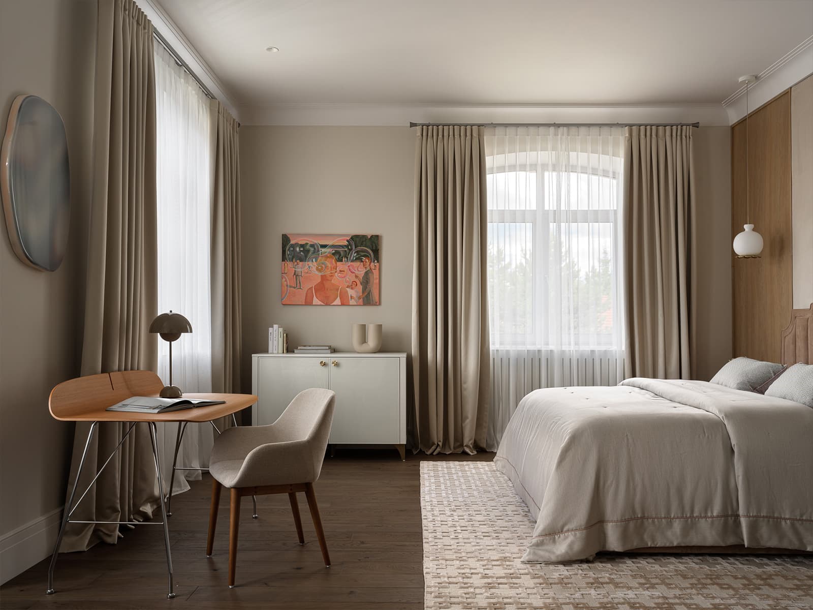 Эмоциональное искусство и обилие мрамора в интерьере респектабельного загородного дома — проект Ирины Марковской