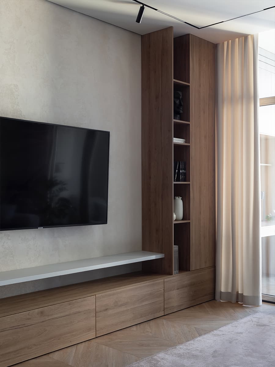 Лиловая кухня и обилие зеленого цвета в интерьере екатеринбургской квартиры — проект Анны Лагутиной