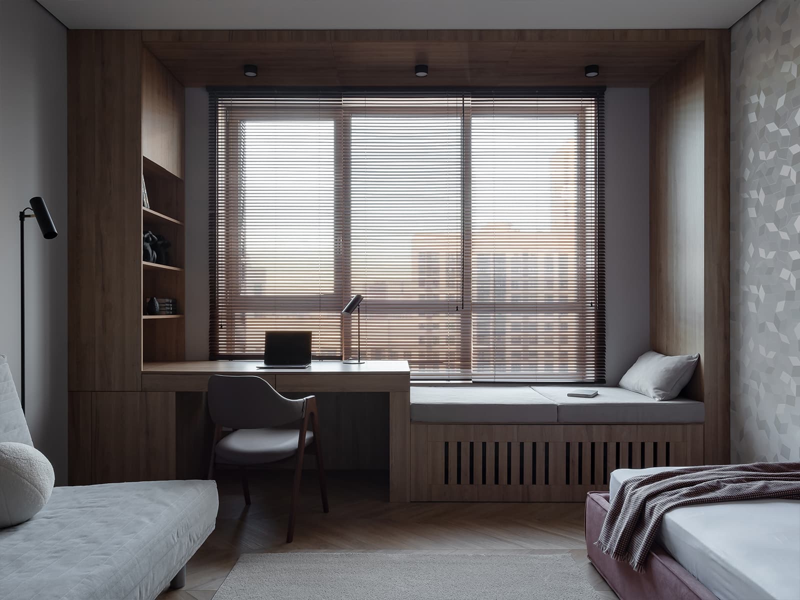 Лиловая кухня и обилие зеленого цвета в интерьере екатеринбургской квартиры — проект Анны Лагутиной