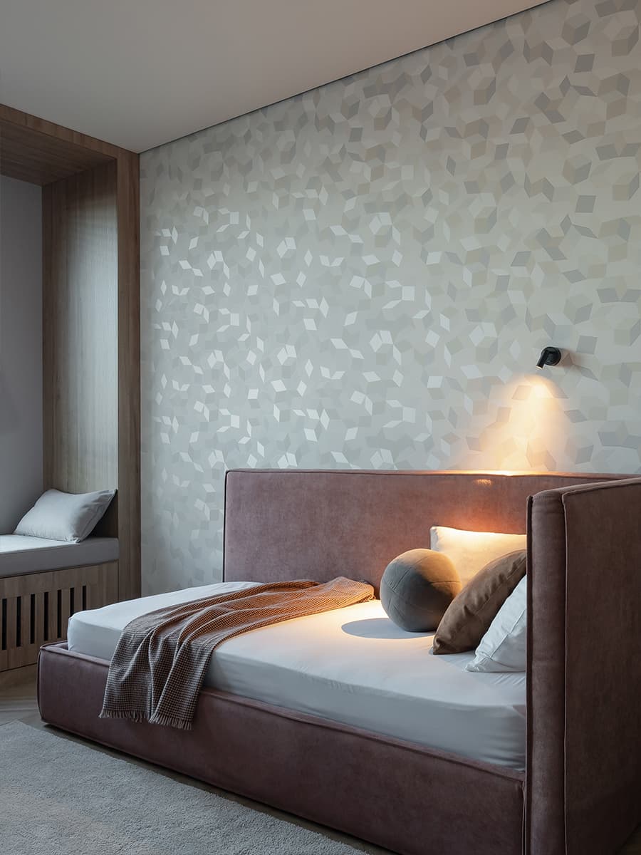 Лиловая кухня и обилие зеленого цвета в интерьере екатеринбургской квартиры — проект Анны Лагутиной