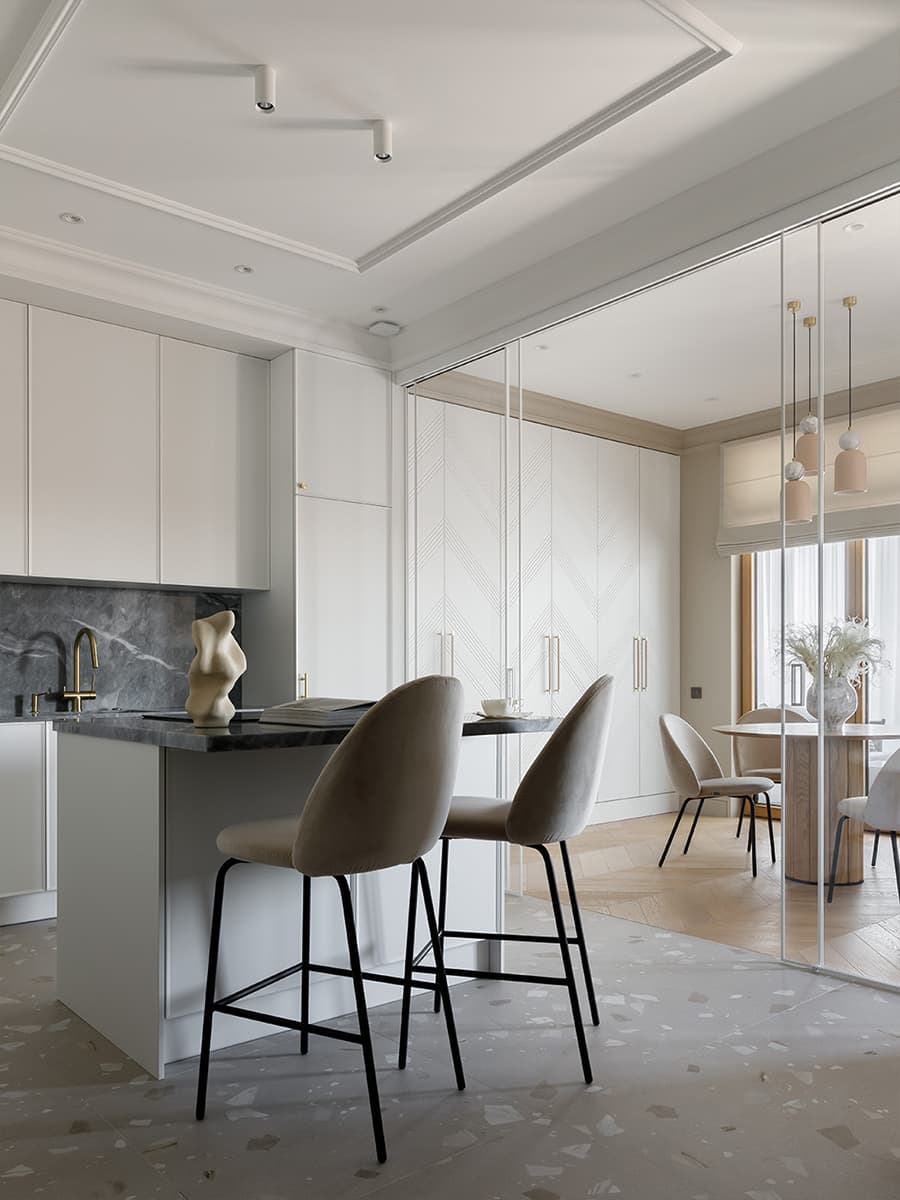 Чувство дома: легкий интерьер семейной петербургской квартиры для временного проживания — проект Юлии Бабинцевой