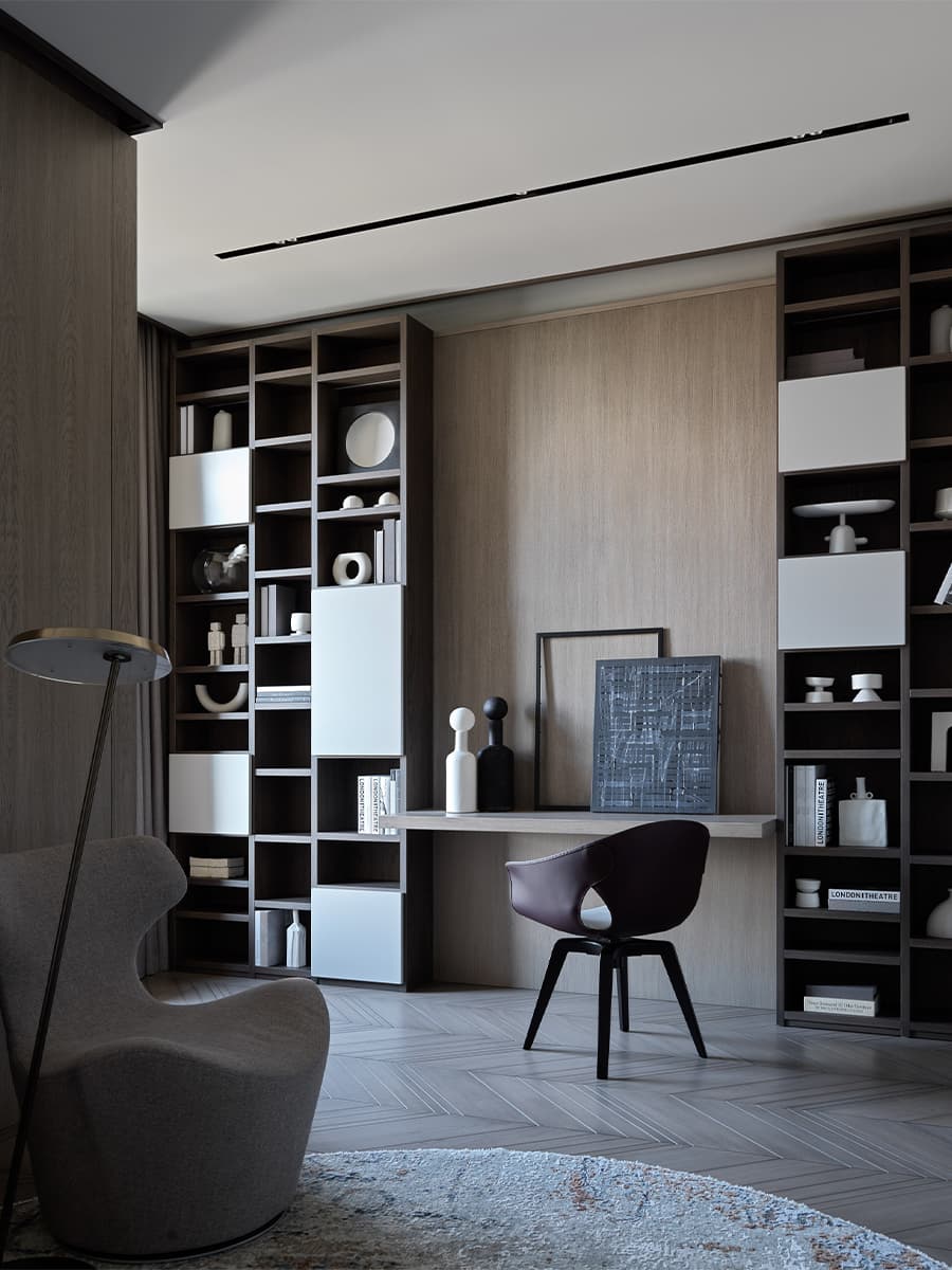 Элегантная геометрия, латунь и итальянская мебель в интерьере квартиры на Пресне — проект Studio 25