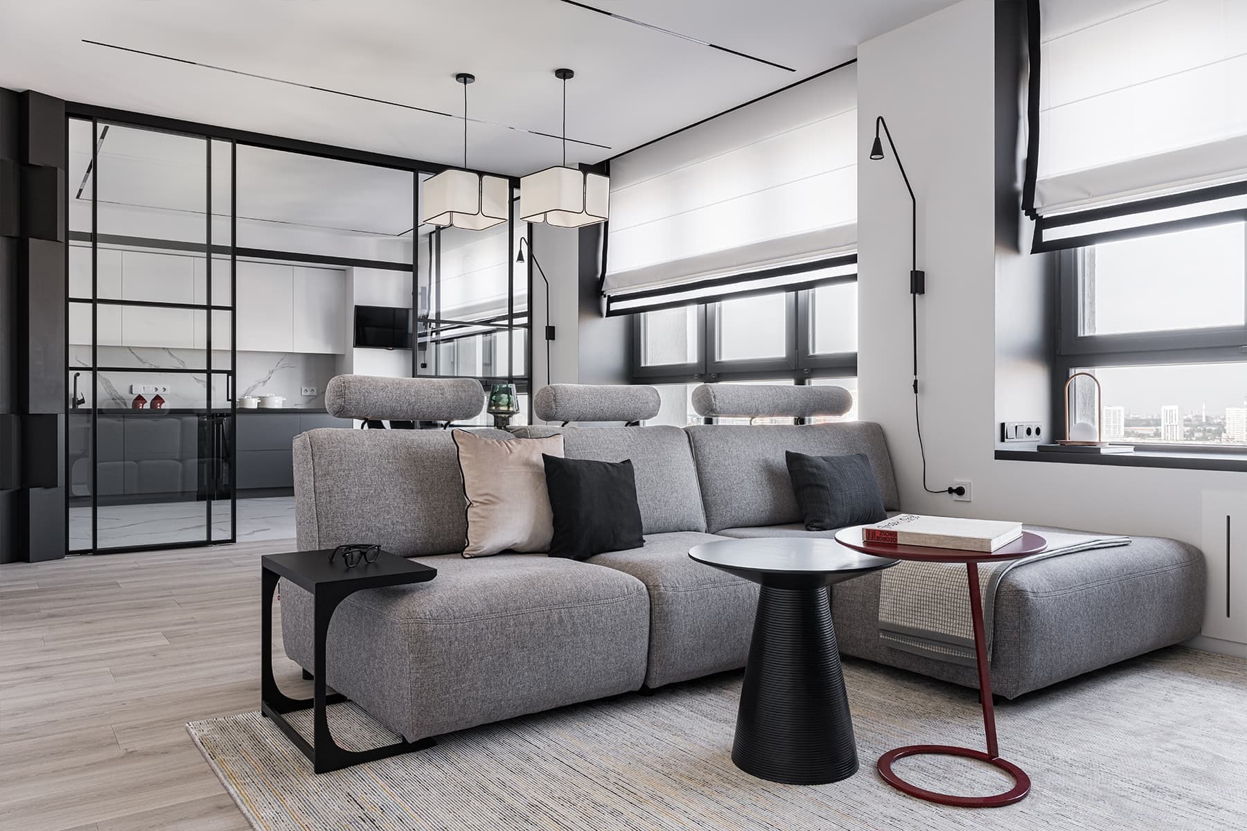 Отсылки к Баухаусу и смелые красные акценты в интерьере екатеринбургской квартиры — проект Анны Самариной