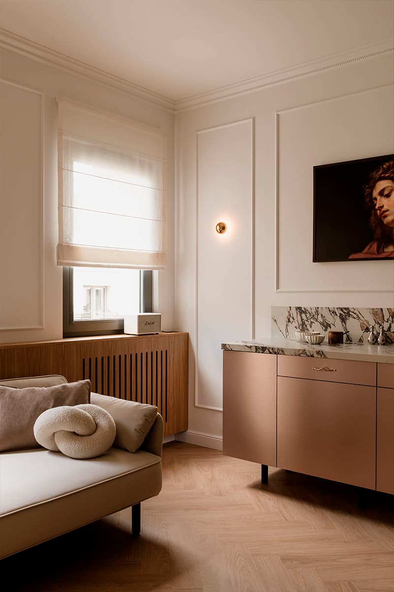 Элегантная эклектика в интерьере маленькой квартиры-студии — проект FURORA Studio