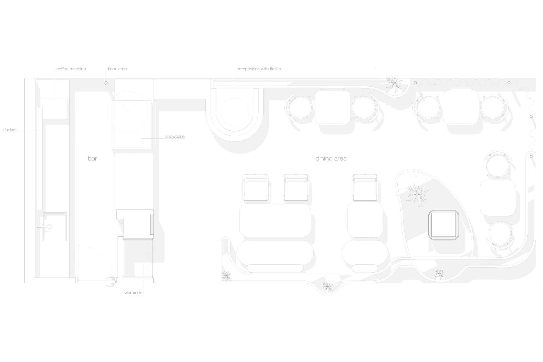 Имитация яичной скорлупы, колбы с ликером и коробочки со специями в интерьере кондитерской — проект Raimer Bureau