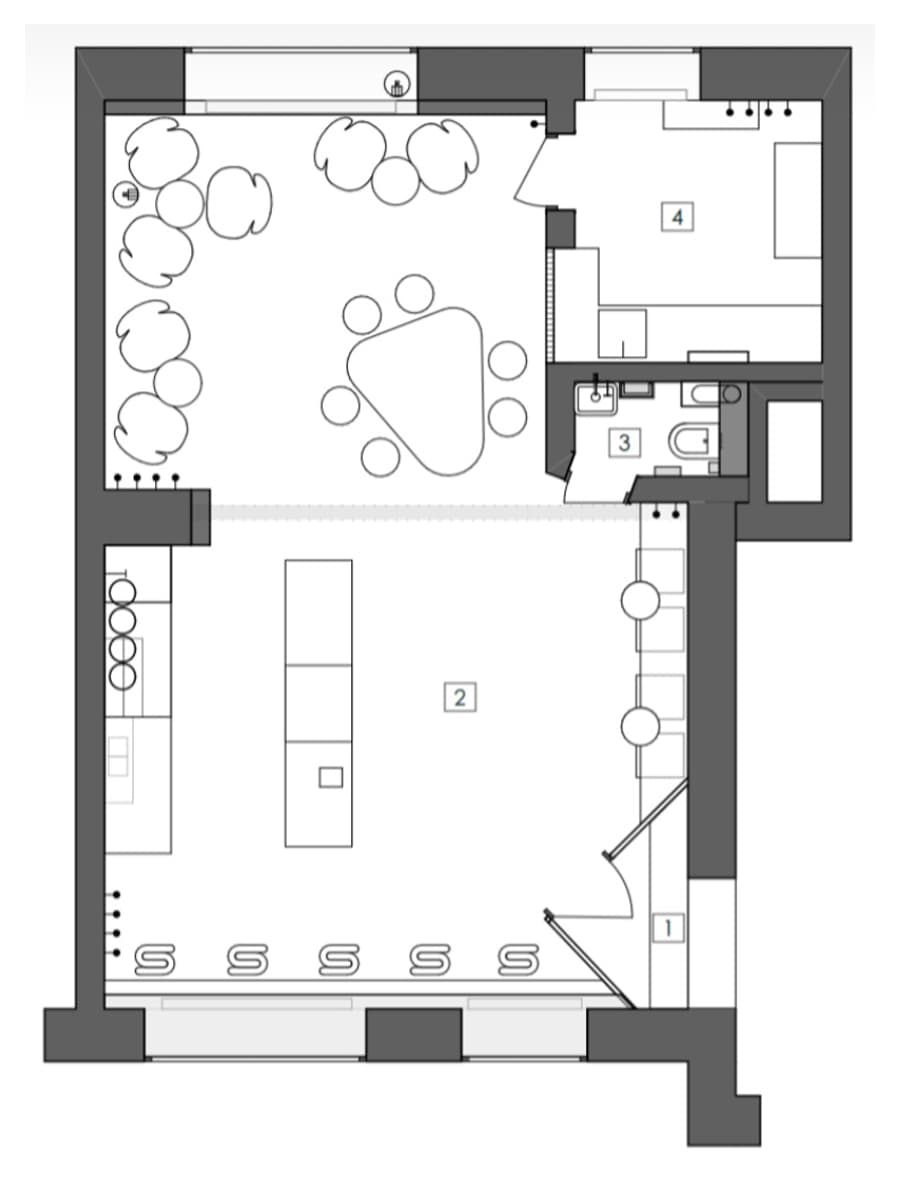 Нотки Азии в интерьере молодежного баблти-кафе в Новосибирске — проект студии zavod11