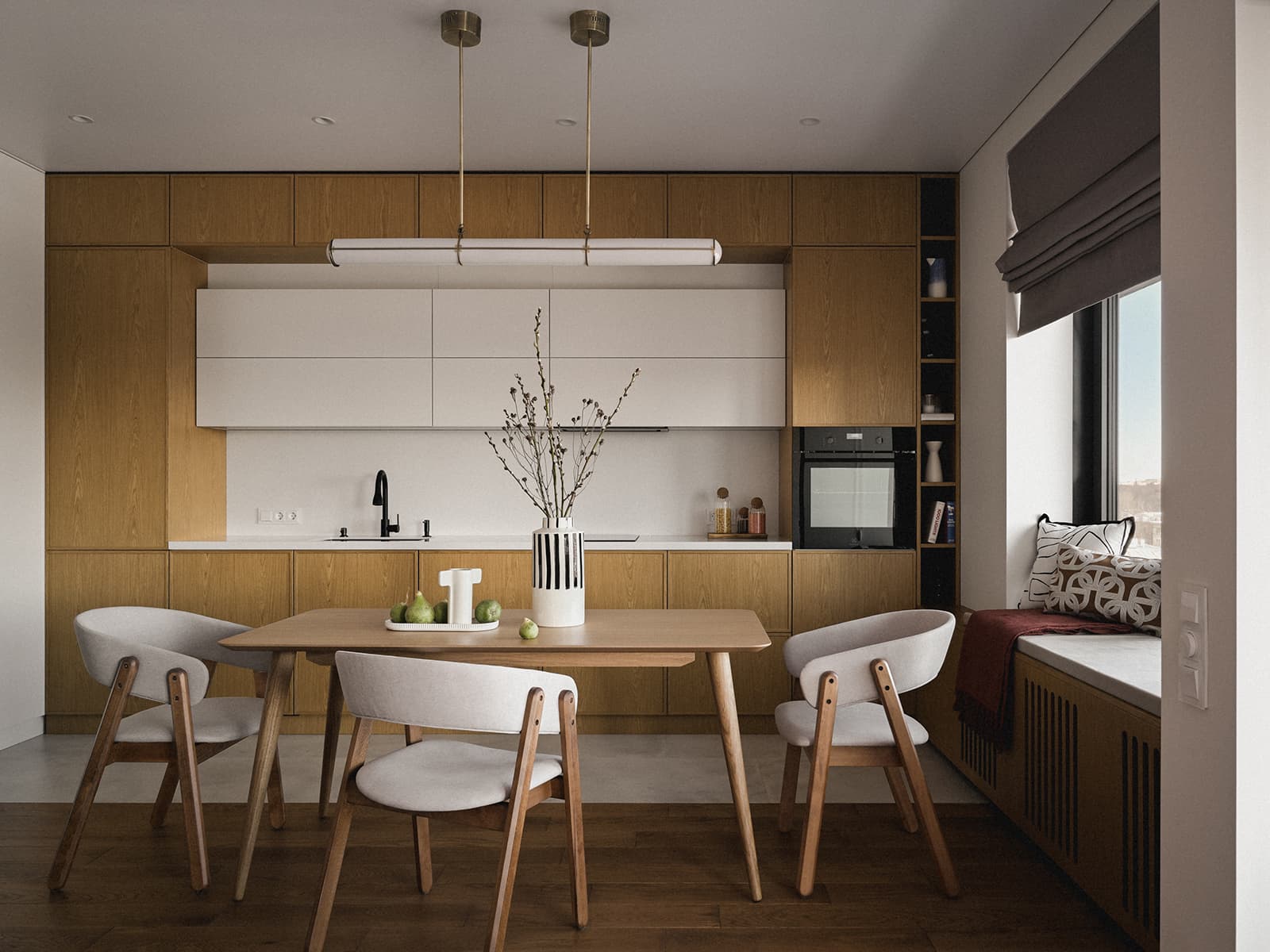 Фактура теплого дерева и нестандартное планировочное решение в интерьере петербургской квартиры — проект Анны Луцкевич