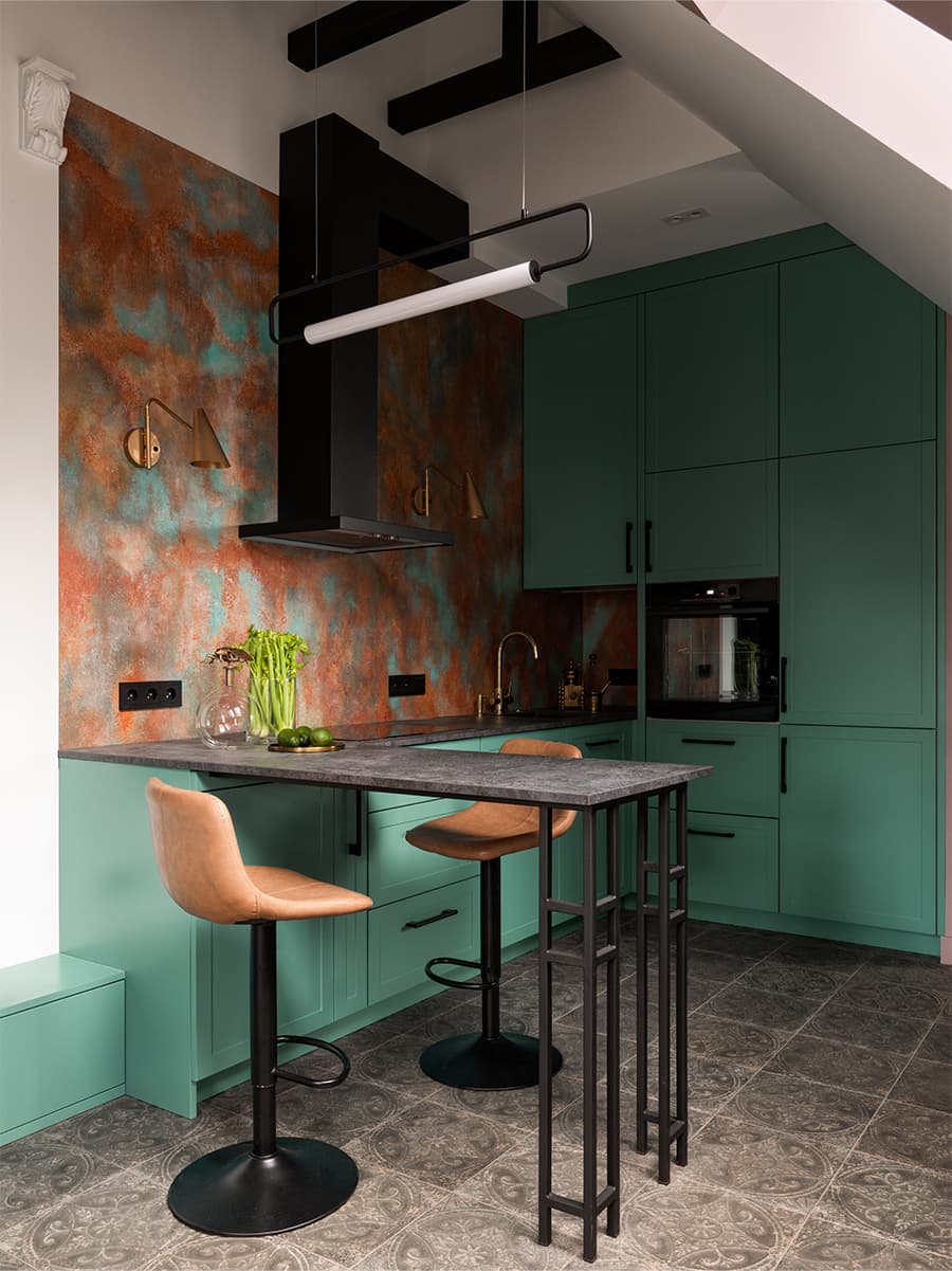 Нестандартные решения в интерьере квартиры со скошенным потолком — проект Анны Миклашевской