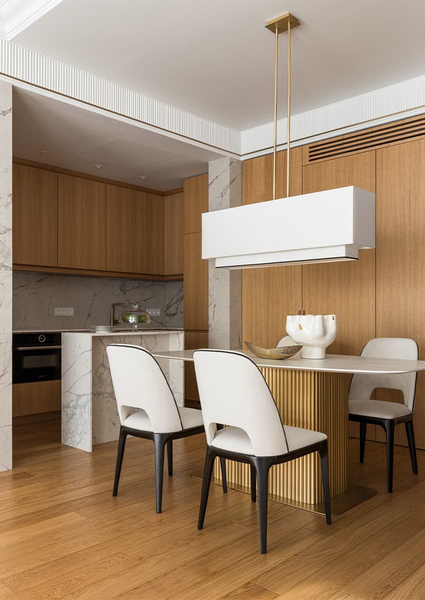 Воздушный интерьер квартиры с теплой палитрой материалов — проект Ирины Шевченко