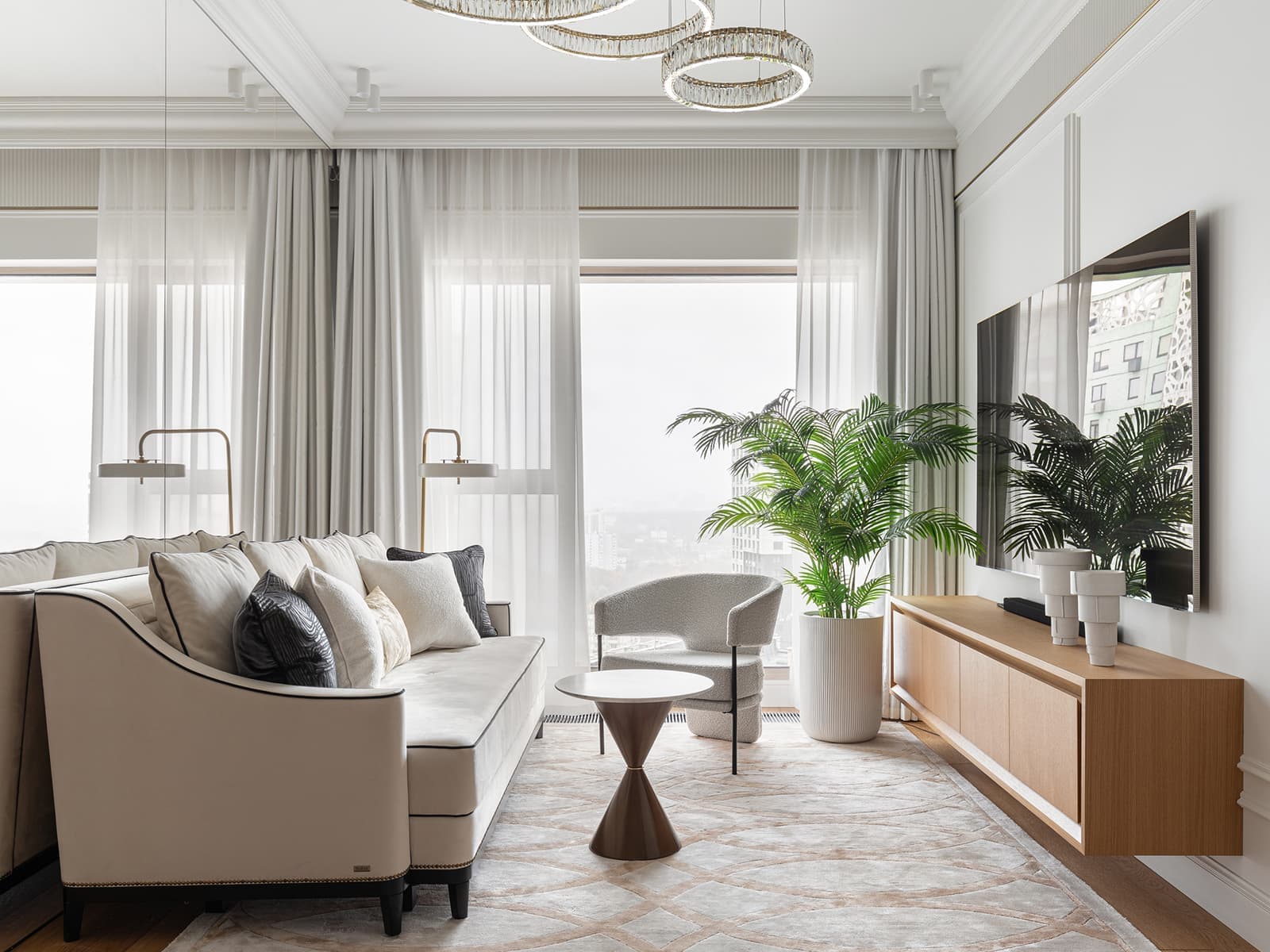 Воздушный интерьер квартиры с теплой палитрой материалов — проект Ирины Шевченко