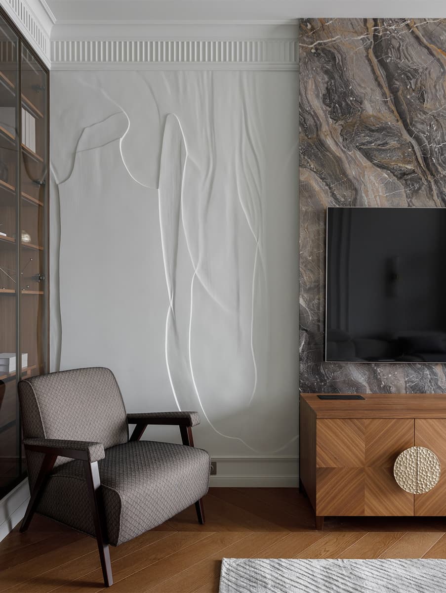 Вневременные решения в уютном интерьере квартиры для интеллигентной семьи — проект Polukhina Design