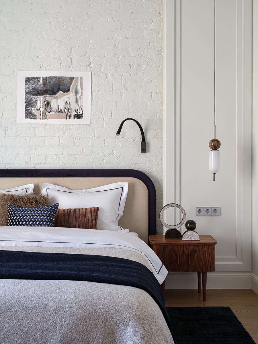 Воздушная квартира с открытым балконом и видом на центр Москвы — проект Кати Гербер