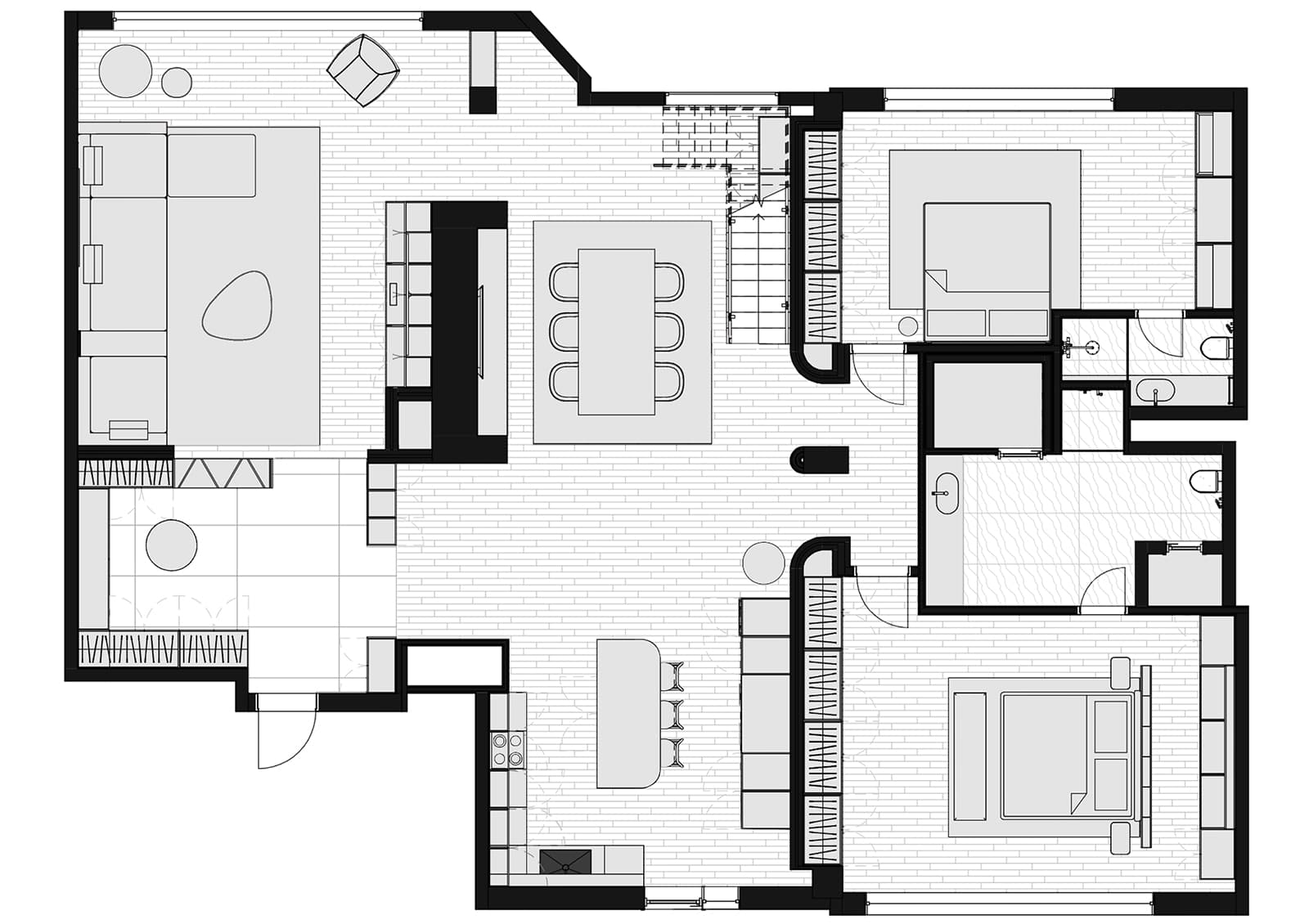 Элегантный интерьер пентхауса с бильярдной в центре Москвы — проект дизайн-студии ММ interior